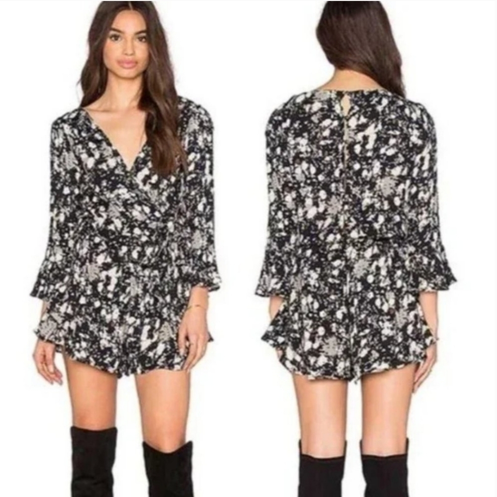 Free People Black and White Romper